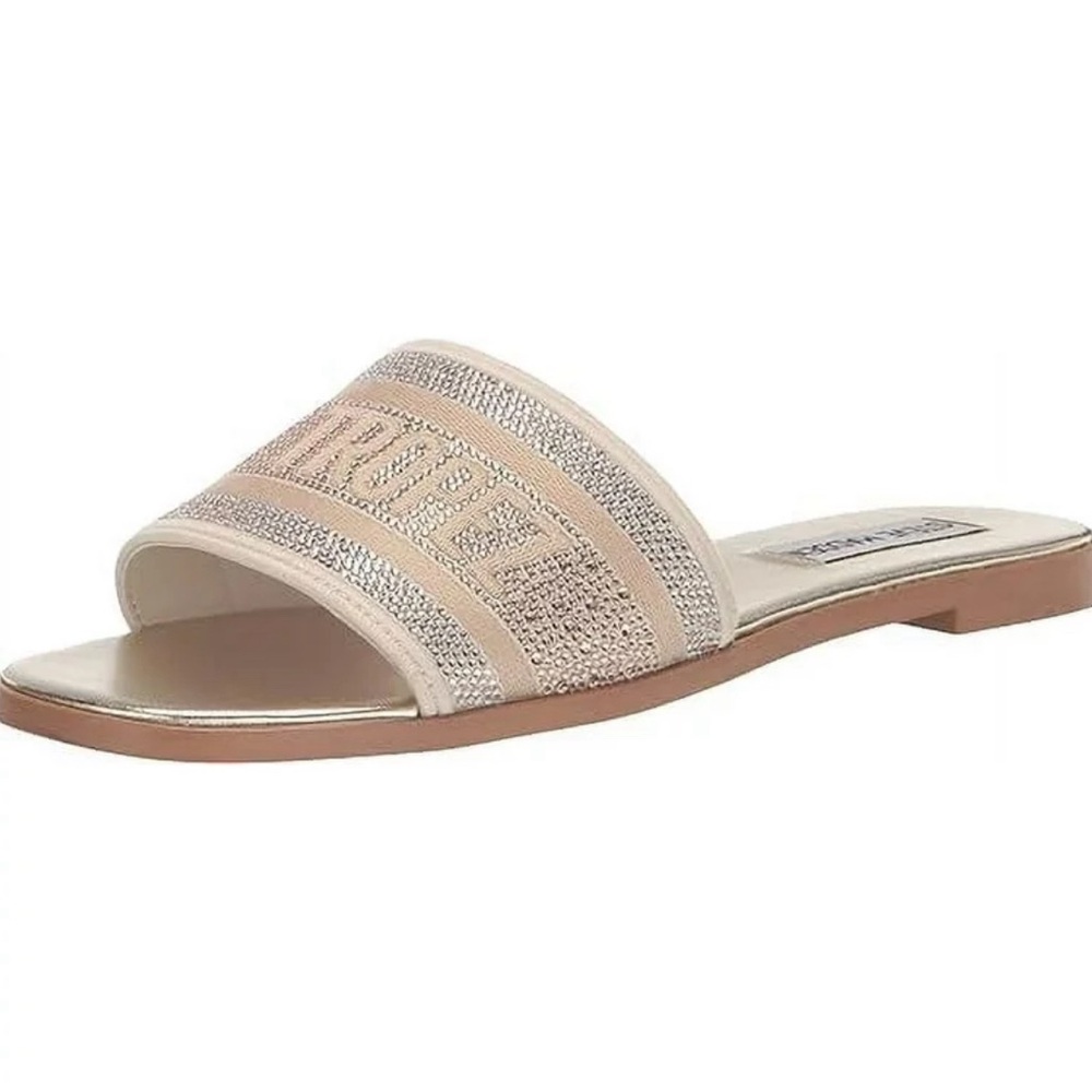STEVE MADDEN women's knox sandal in gold multi Rhinestone Size 9.5 New in Box